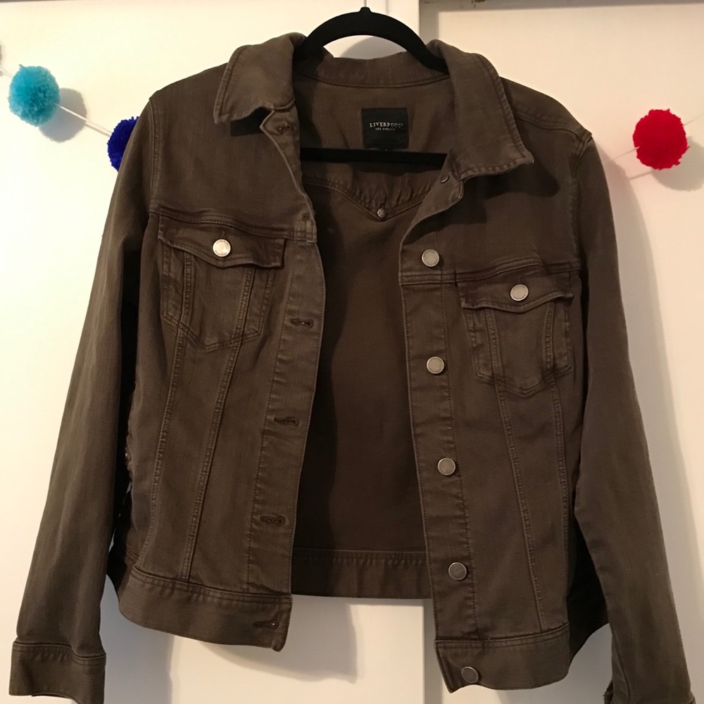 Liverpool Olive Green Denim Jacket